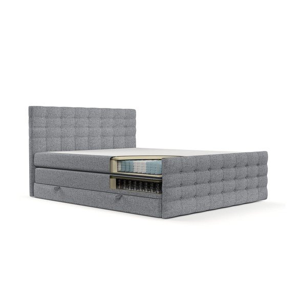 Letto boxspring grigio con contenitore 180x200 cm Blend – Maison de Rêve-image-2