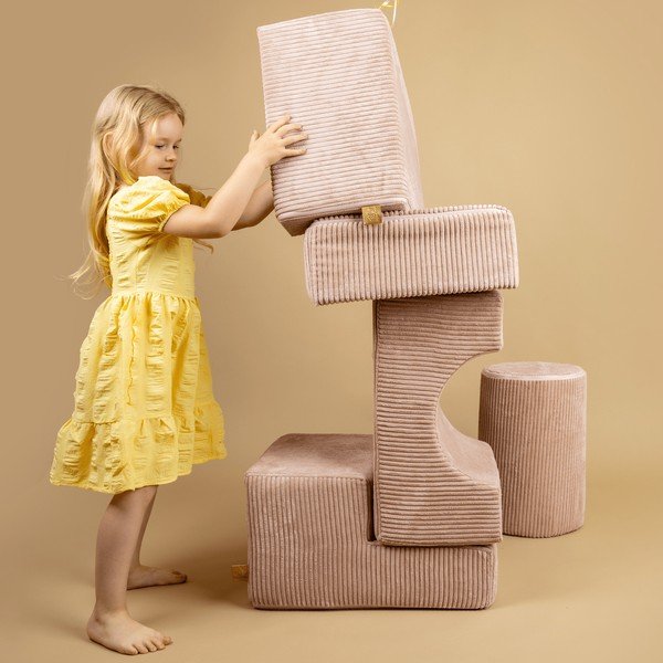 Gioco per psicomotricità turchese in velluto a coste 4 pz altezza totale 30 cm 45x170 cm Montessori – Meowbaby-image-4