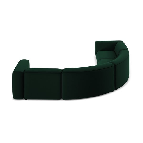 Divano angolare verde scuro con rivestimento in velluto Ekahi – Makamii-image-4