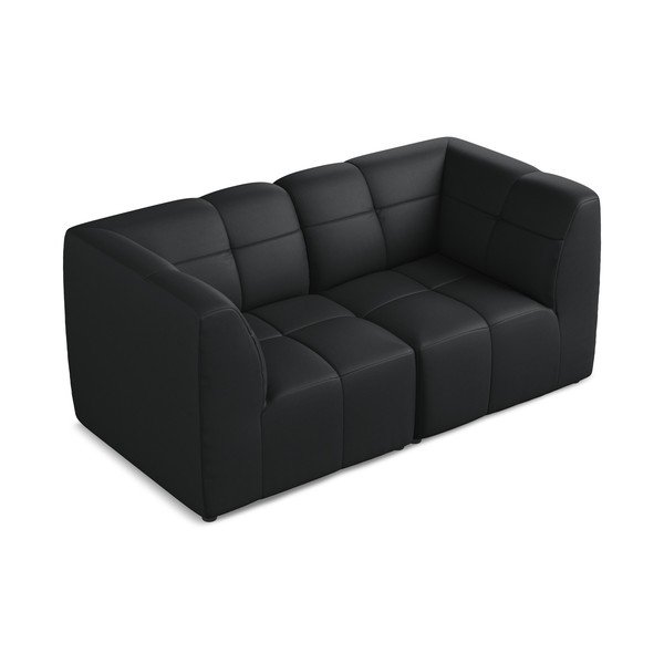 Divano nero con rivestimento in finta pelle 180 cm Aloha – Makamii-image-3