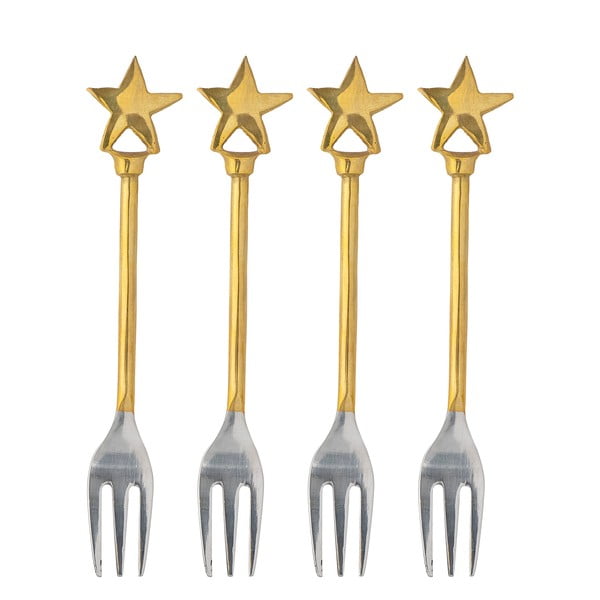Forchette da dessert in acciaio inox color oro in set di 4 pezzi Georgette - Bloomingville