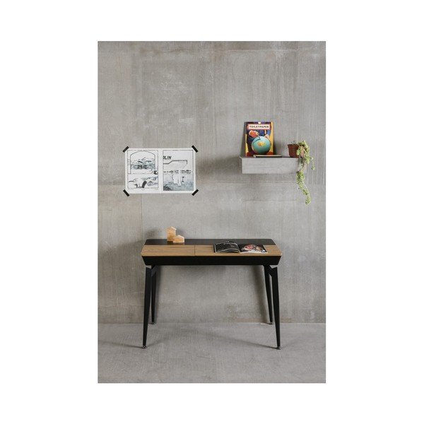 Scrivania nera con contenitore Cira - Marckeric-image-3