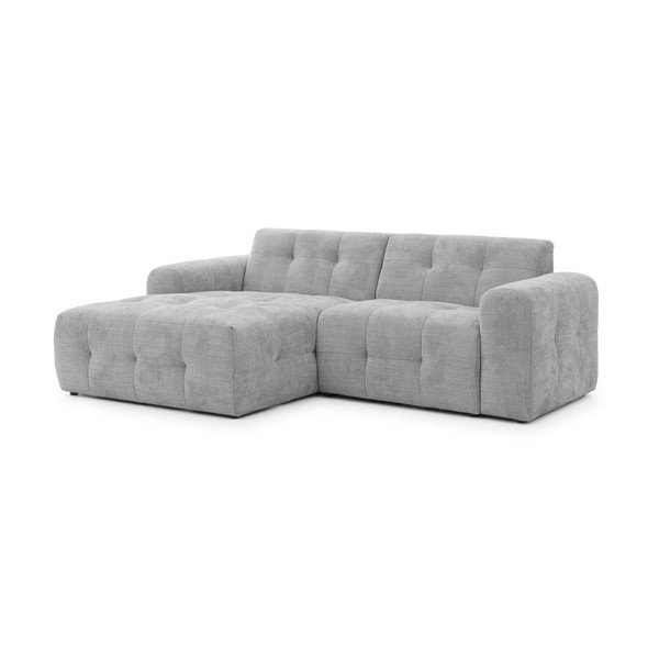 Divano angolare grigio chiaro (con penisola a sinistra/con chaise lounge) Melva – Ropez