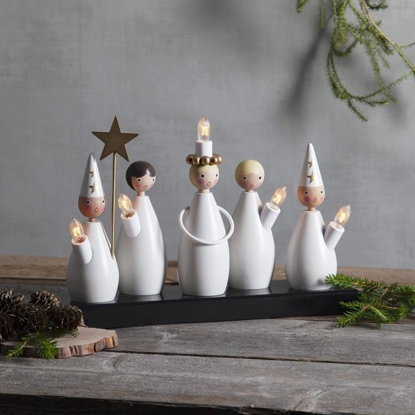 Decorazione luminosa bianca e nera con alimentazione a corrente Luciakör – Star Trading-image-1