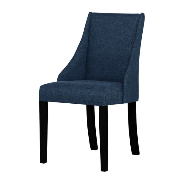 Sedia blu con gambe in faggio nero Absolu - Ted Lapidus Maison
