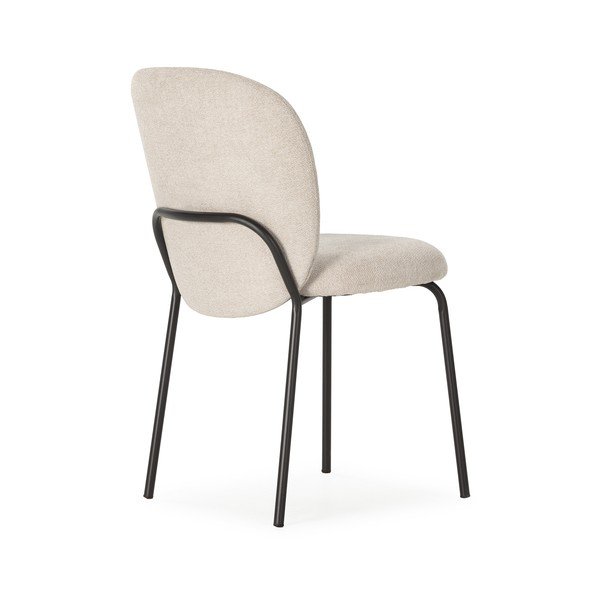 Sedie da pranzo in set nere/color crema 4 pz Daia – Marckeric-image-4