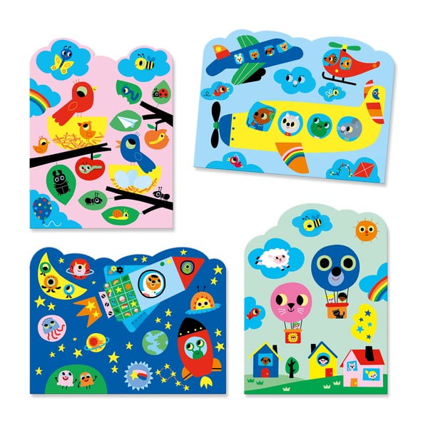 Pagine da colorare ad acqua In the Sky - Djeco-image-1