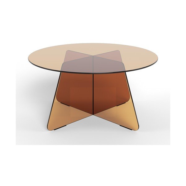 Tavolino da salotto rotondo marrone in vetro ø 80 cm Samos – Actona-image-2