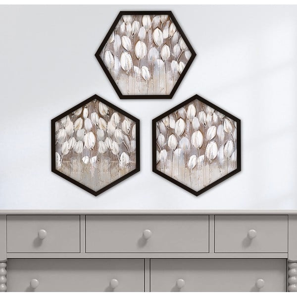 Dipinti in set di 3 pezzi 35x35 cm Pentagons - Wallity-image-1