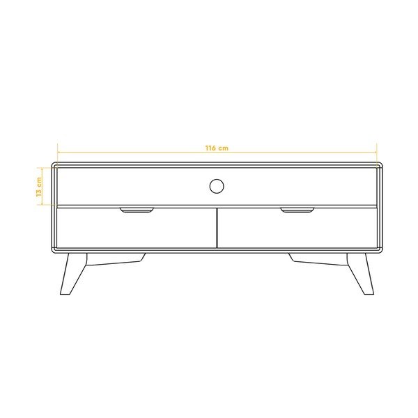 Tavolo TV in legno di faggio 120x48 cm Greg - The Beds-image-3