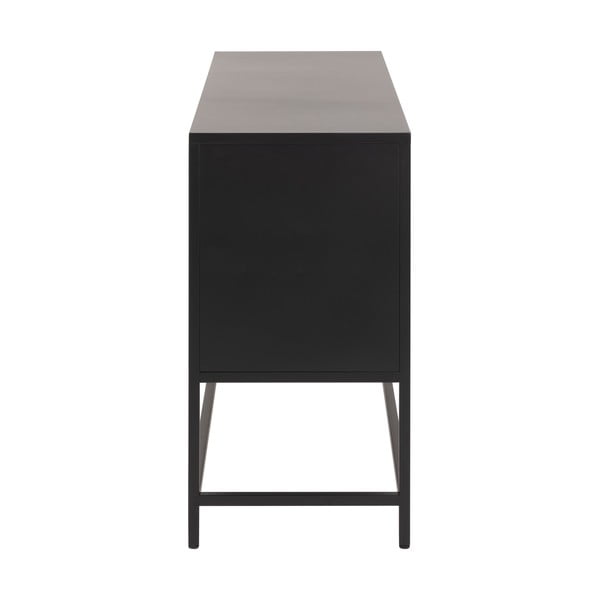 Cassettiera bassa nera in metallo 125x75 cm Newcastle - Actona-image-4