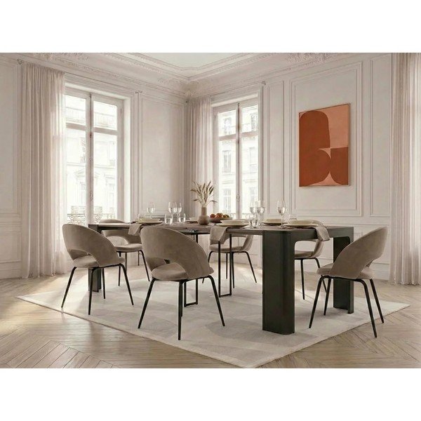 Tavolo consolle nero/di colore naturale 50x110 cm Albane – Bobochic Paris-image-4