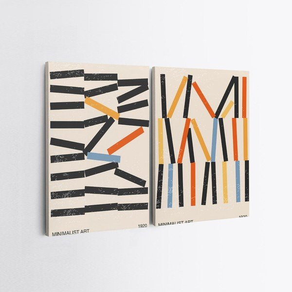 Set di 2 quadri 50x70 cm Lines - Wallity-image-2