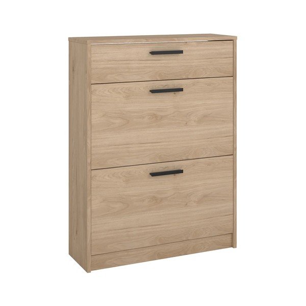 Scarpiera di colore naturale con effetto rovere con ante ribaltabili 70x94x24 cm Escape – Tvilum