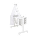 Culla bianca su ruote con baldacchino 40x90 cm Little stars - Roba