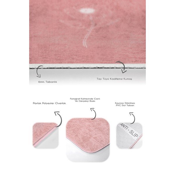 Set di tappetini per il bagno in velluto rosa 2 pz 60x100 cm – Mila Home-image-3