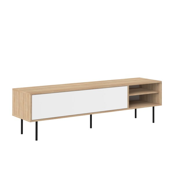 Tavolo TV in rovere decorato in bianco e naturale 165x40 cm Ampère - TemaHome-image-3