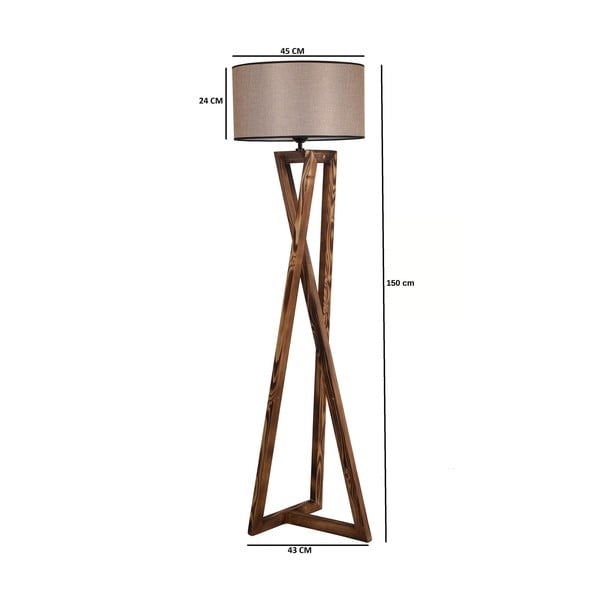 Lampada da terra marrone con paralume in tessuto (altezza totale 149 cm) Maçka – Opviq lights-image-3