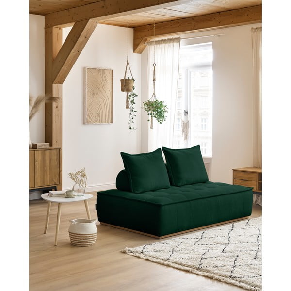 Divano verde scuro con rivestimento in ciniglia 175 cm Elisa – Bobochic Paris-image-1