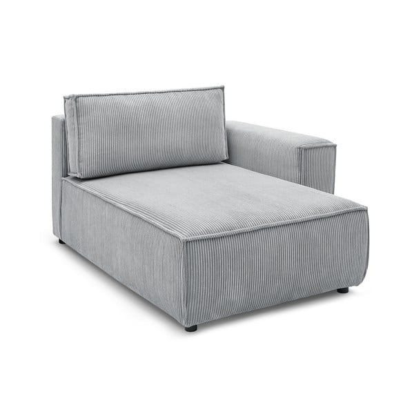 Modulo divano in velluto a coste grigio chiaro, angolo destro Nihad modular - Bobochic Paris
