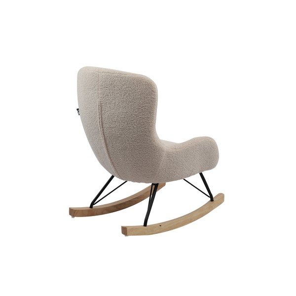 Poltrona per bambini a dondolo beige con rivestimento in bouclé Rocky – Vipack-image-3