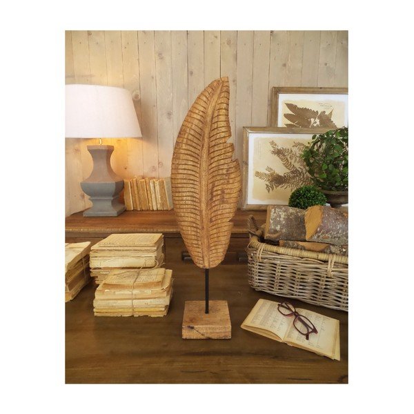 Decorazione in legno di mango Foglia, altezza 60 cm - Orchidea Milano