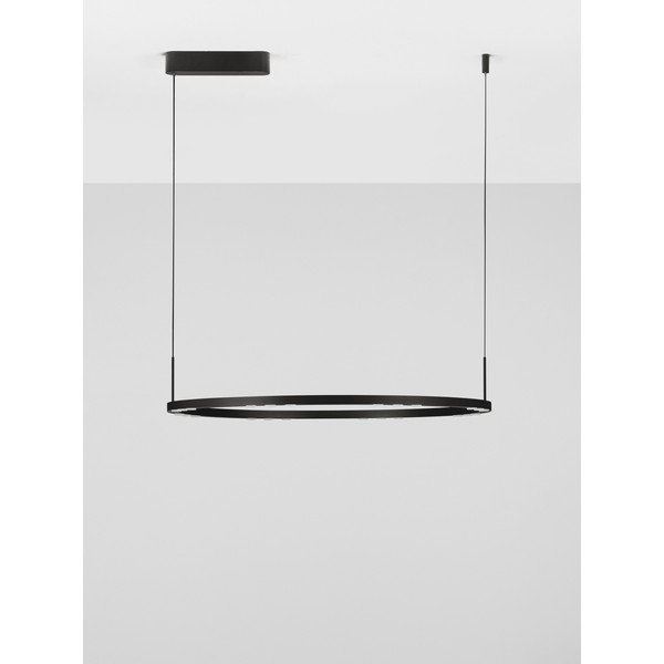 Lampadario LED nero opaco in alluminio con intensità regolabile ø 80 cm Lunette – Nova Luce-image-3