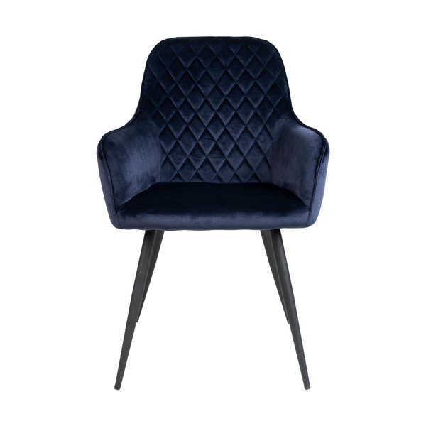 Set di sedie da pranzo blu scuro in imbottito con braccioli 2 pz Harbo – House Nordic-image-2
