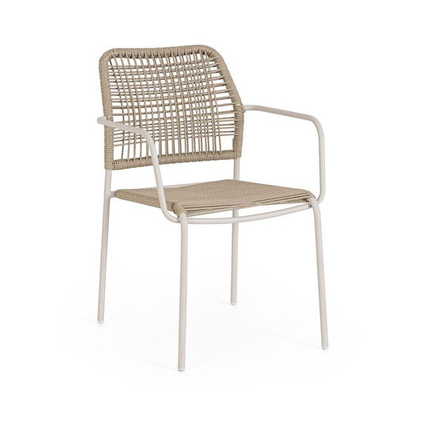 Sedia da esterno beige/di colore naturale in metallo Jable – Bizzotto