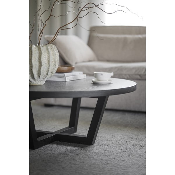 Tavolino rotondo nero in rovere ø 110 cm Boxford - Rowico-image-3