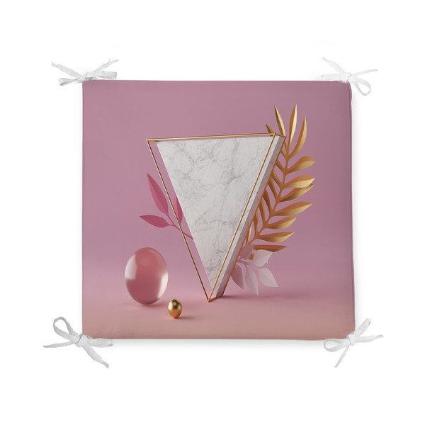 Cuscino per seduta in misto cotone Marble Triangle, 42 x 42 cm - Minimalist Cushion Covers