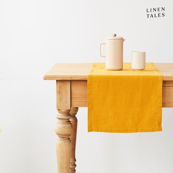 Runner da tavola in lino 40x200 cm Mustard - Linen Tales