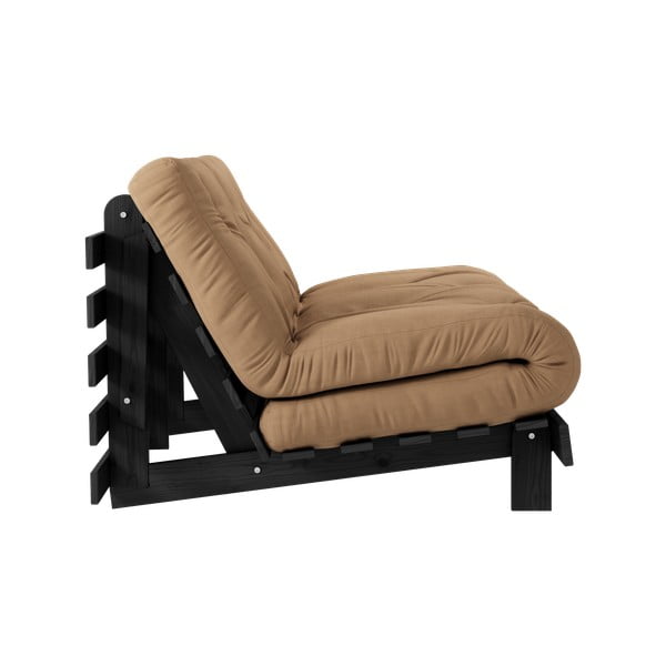 Divano letto marrone 140 cm Roots Black Night - Karup Design-image-4