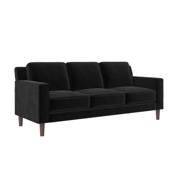 Divano in velluto nero 83 cm Brynn - Støraa-image-2