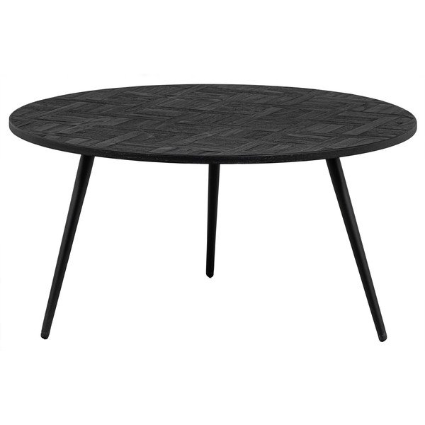 Tavolino rotondo in teak nero ø 74 cm Leo - WOOOD-image-2