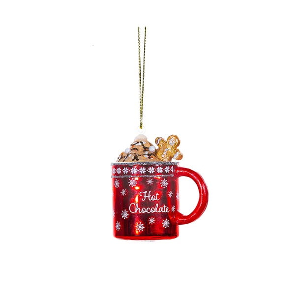 Decorazione per albero di natale in vetro fatta a mano 6,5 cm Hot Chocolate – Sass & Belle