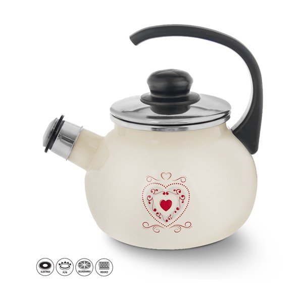 Teiera bianca in acciaio inox 2 l - Orion