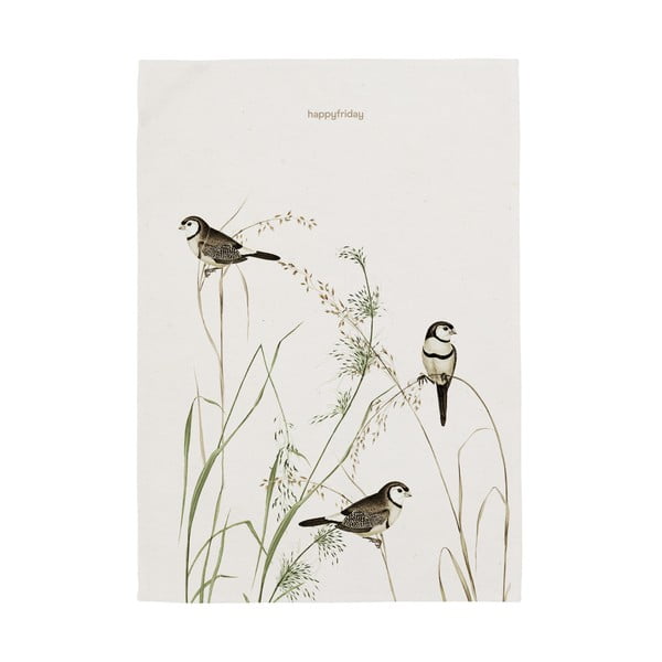 Set di 2 asciugamani in cotone 50x70 cm Happy birds - Happy Friday-image-1