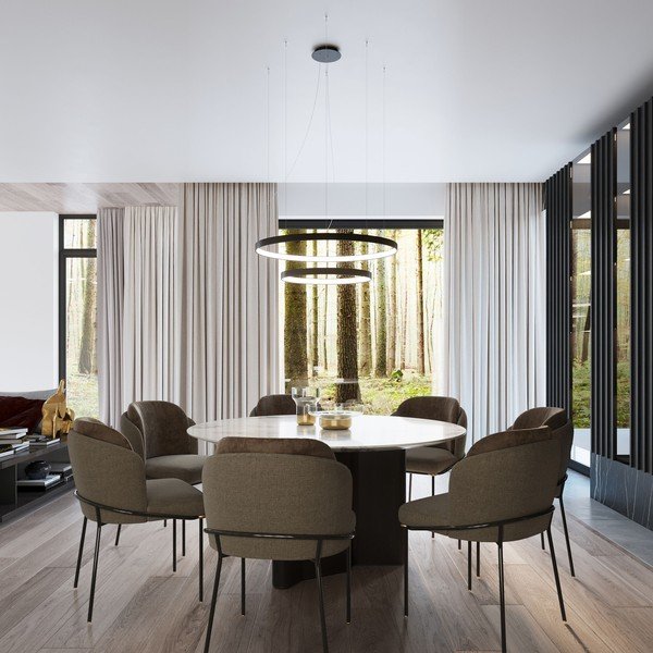 Lampadario LED nero in alluminio ø 78 cm RIO – Thoro-image-1