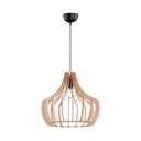 Lampada a sospensione marrone chiaro in legno e metallo Legno, altezza 150 cm - Reality