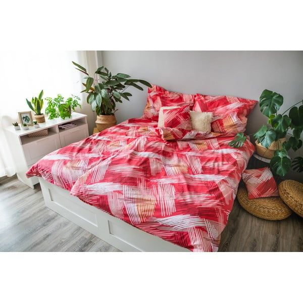 Biancheria in cotone rosso per letto singolo 140x200 cm LP Dita Red - Cotton House
