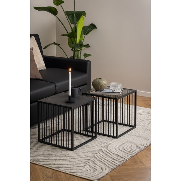 Tavolo portaoggetti in pietra 40x40 cm Strington - Actona-image-1