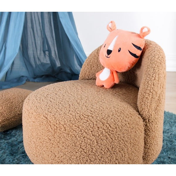 Poltrona per bambini marrone in tessuto bouclé Moouv - Artie-image-3
