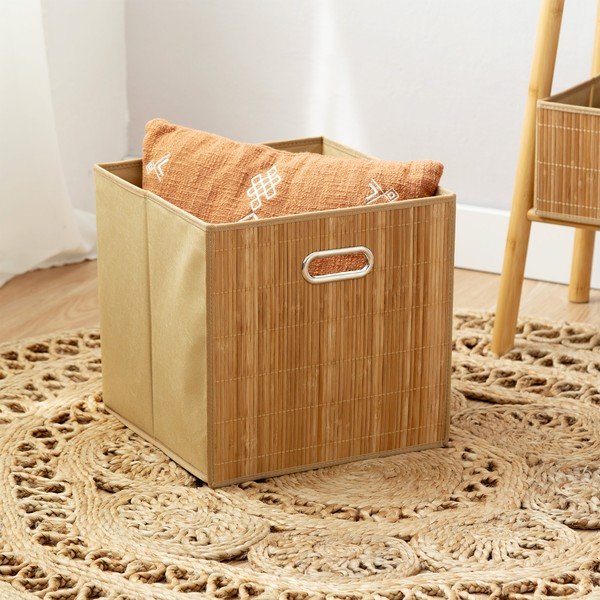 Cesto per scaffali in bambù 31x31x31 cm Anji – Compactor-image-1