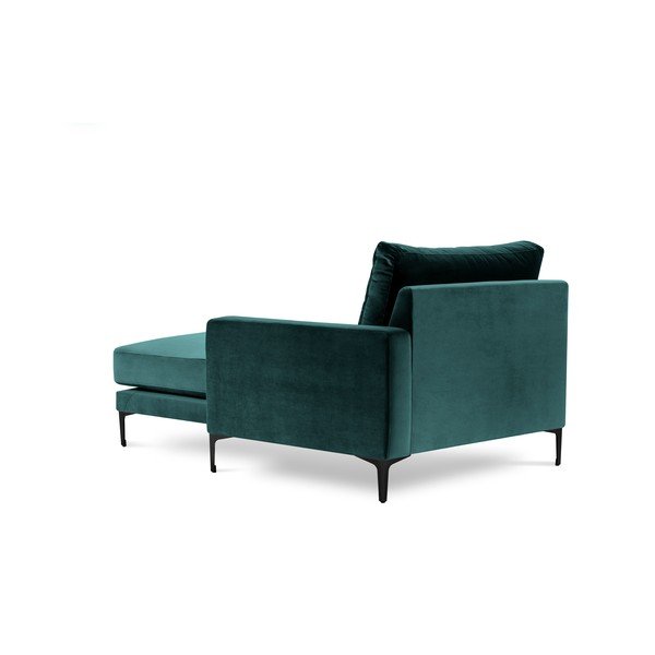 Poltrona lounge in velluto blu turchese, angolo destro Harmony - Kooko Home-image-3