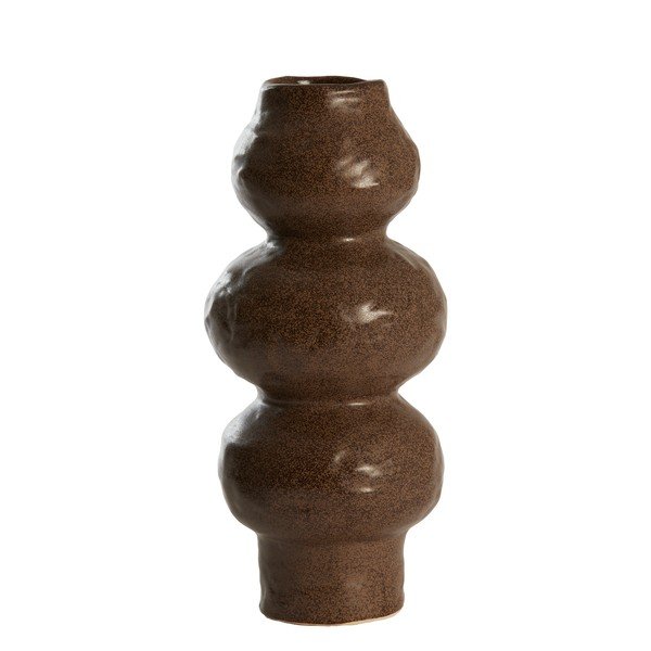 Vaso marrone in ceramica (altezza totale 33,5 cm) Rogano – Light & Living