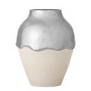 Vaso color crema/argentato in gres (altezza totale 26 cm) Silvio – Bloomingville