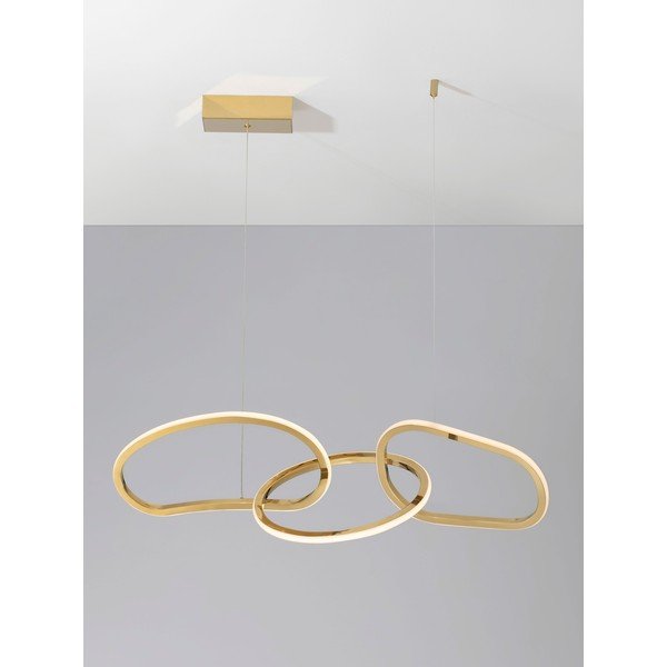 Lampadario LED dorato in alluminio con intensità regolabile Girish – Nova Luce-image-4