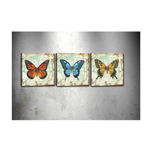 Set di 3 dipinti Farfalle - Tablo Center