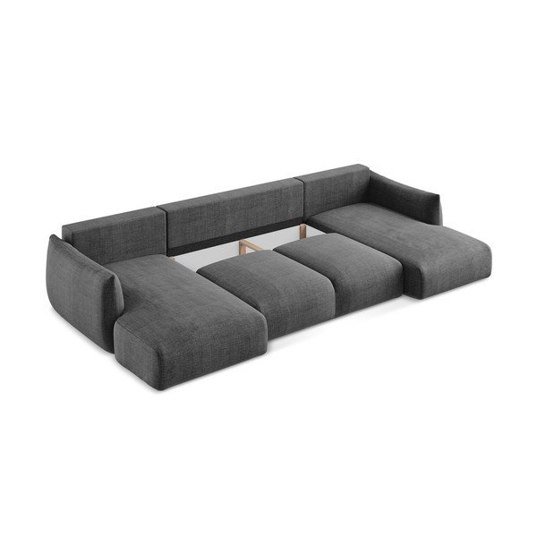 Divano angolare grigio scuro allungabile (a U) Leila – Makamii-image-4